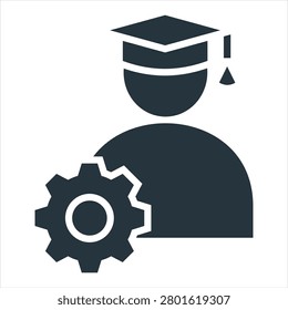 Apprentice Glyph Icon Vector Illustration