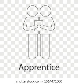 Apprentice icon concept on transparency background. Business training creative design. Line vector illustration use for you web page.