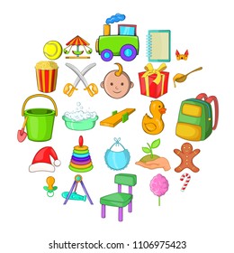 Apprentice icons set. Cartoon set of 25 apprentice vector icons for web isolated on white background