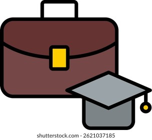 Apprentice Line Filled Vector Icon Design