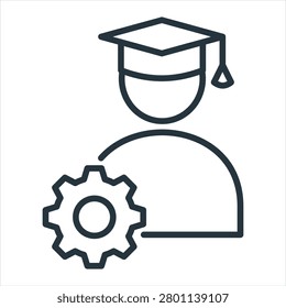 Apprentice Outline Icon Vector Illustration