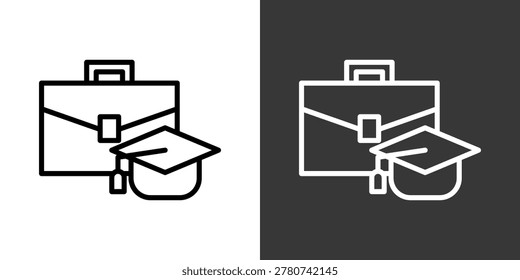 Apprentice White And Black Icon Set Multiple Style Collection Pack Vector Illustration