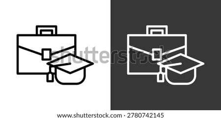 Apprentice White And Black Icon Set Multiple Style Collection Pack Vector Illustration