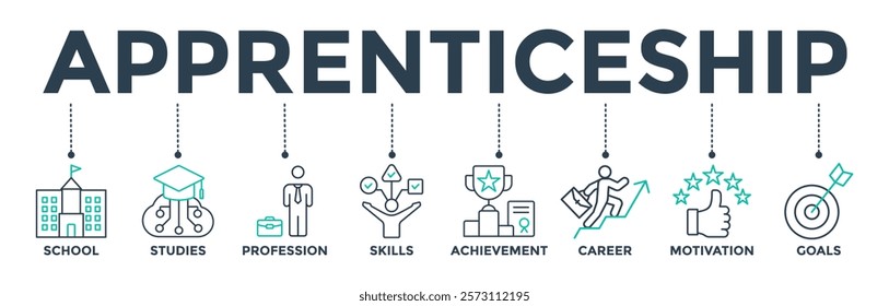 Apprenticeship banner web icon vector illustration for education