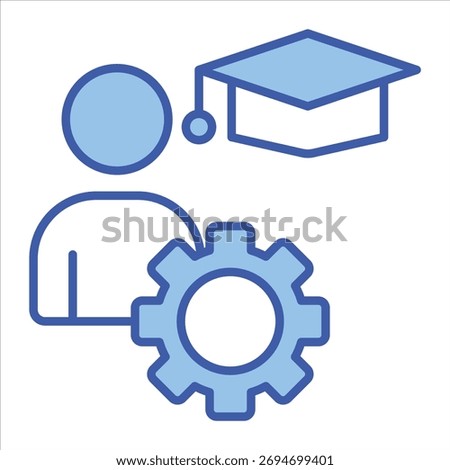 Apprenticeship Blue Icon Vector Illustration