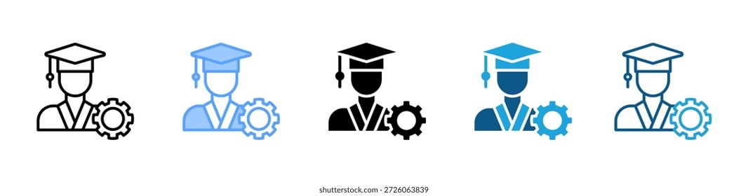Apprenticeship icon set multiple style collection