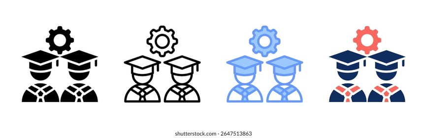 Coleção de vários estilos de folha de ícone de aprendizado