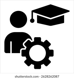 Icono de aprendizaje. Ilustración de glifo de Vector simple