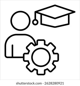 Ícone Aprendizagem. Ilustração de Contorno de Vetor Simples