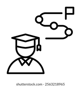 Apprenticeship Journey icon line vector illustration