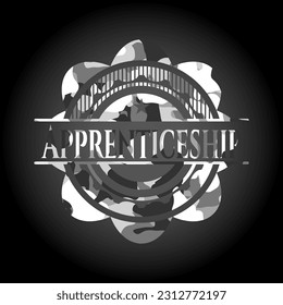 Apprenticeship on grey camouflaged pattern 