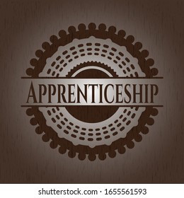 Apprenticeship wood emblem. Vintage. Vector Illustration.