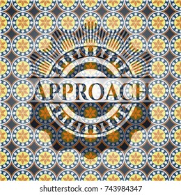 Approach arabesque badge. arabic decoration.