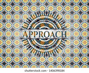 Approach arabic style badge. Arabesque decoration.