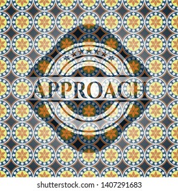 Approach arabic style badge. Arabesque decoration.