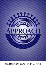Approach badge with denim texture