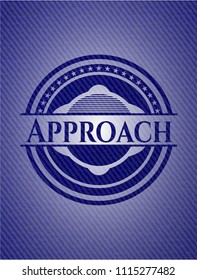 Approach badge with denim texture