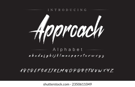 Approche Meilleur Alphabet Peinture Peinture Brush Beauty Script Logotype Police lettrage manuscrit