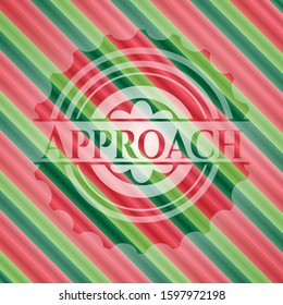 Approach christmas colors style badge. Vector Illustration. Detailed.