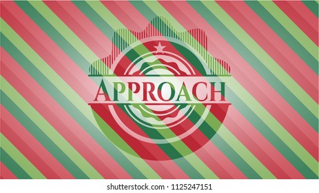 Approach christmas emblem background.