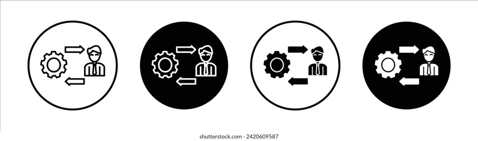 Annähere flache Linie Symbol Set. Anflug dünner Linie, Vektorgrafik