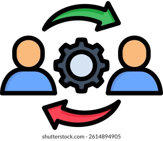 Approach Icon Lineal Color Vector Illustration