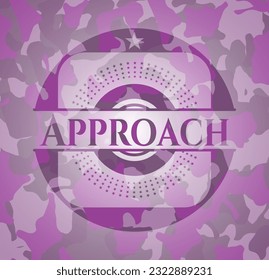 Aproximarse a rosa sobre textura de camo. Ilustración vectorial. Detallado. 