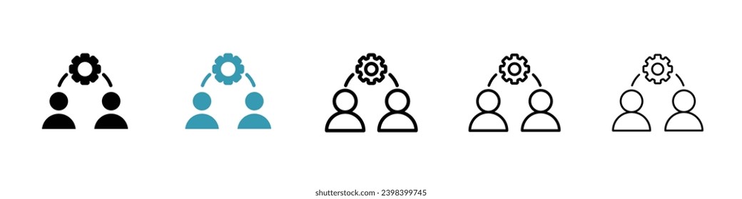 Approach vector icon set. Approach two people dialog meeting discussion for UI designs.