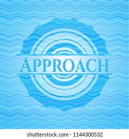 Approach water concept emblem background.