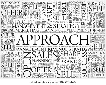 Approach word cloud, business concept background