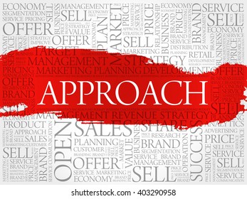 Approach word cloud, business concept background