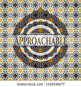 Approachable arabesque emblem. arabic decoration.