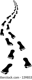 approaching footsteps - clip art illustration
