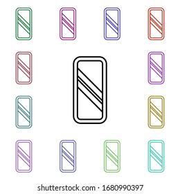 Acercándose al icono de cruce de varios colores. Línea delgada simple, contorno vectorial de iconos de señalización de carretera para ui y ux, sitio web o aplicación móvil