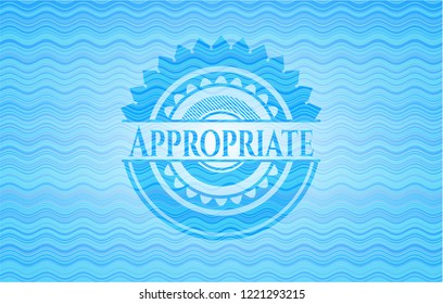 Appropriate light blue water style emblem.