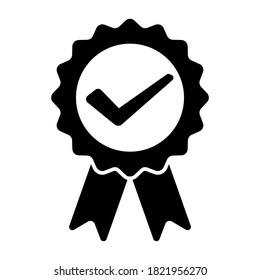 Indicador de aprobación, marca de calidad marcada ilustración de icono vectorial