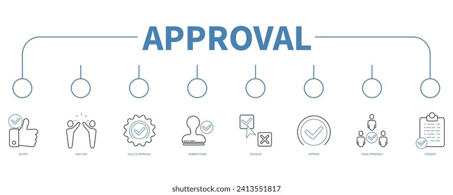 Approval banner web icon vector illustration concept