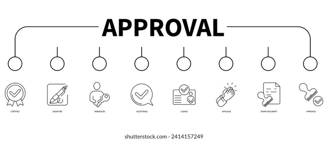 Approval banner web icon vector illustration concept
