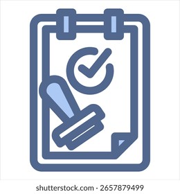 Ilustración vectorial de icono azul de Aprobación