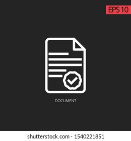 Approval certificate icon vector illustration isolated on black background. Premium quality. Achievement badge. Vector illustration. Diploma graduation.