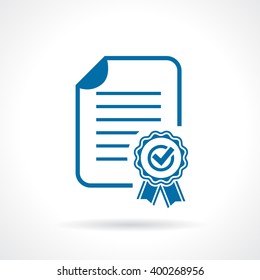 Approval certificate icon vector illustration isolated on white background