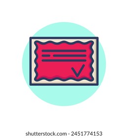 Approval certificate line icon. Confirming, guarantee, document outline sign. Check marks and business concept. Vector illustration symbol element for web design and apps