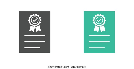 Approval Certificate vector icon in modern flat design isolated on white background in two different styles. vector illustration eps10.