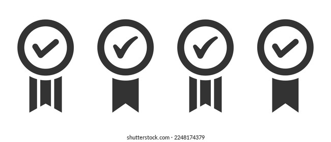 Approval check graphic vector icons set. Stock vector 