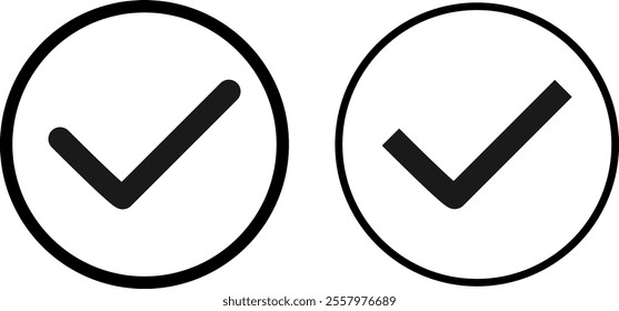 Approval check icon isolated. Check mark. Icon for design
