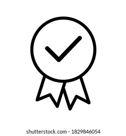 Icono de comprobación de aprobación aislado en fondo blanco. Icono vectorial aprobado. Ilustración del vector
