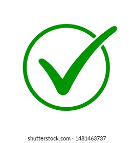 Approval check icon isolated, quality sign, tick – stock vector