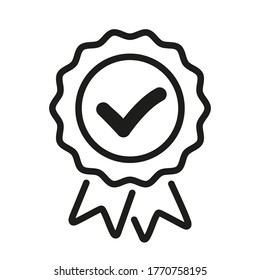Approval check icon isolated, quality sign – vector for stock