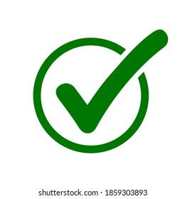 Approval check icon isolated, quality sign, tick in circle – stock vector