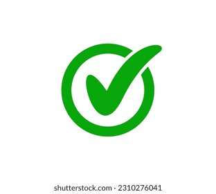 Icono de comprobación de aprobación aislado, signo de calidad. Signo de calidad verde, diseño vectorial de garrapatas e ilustración.
